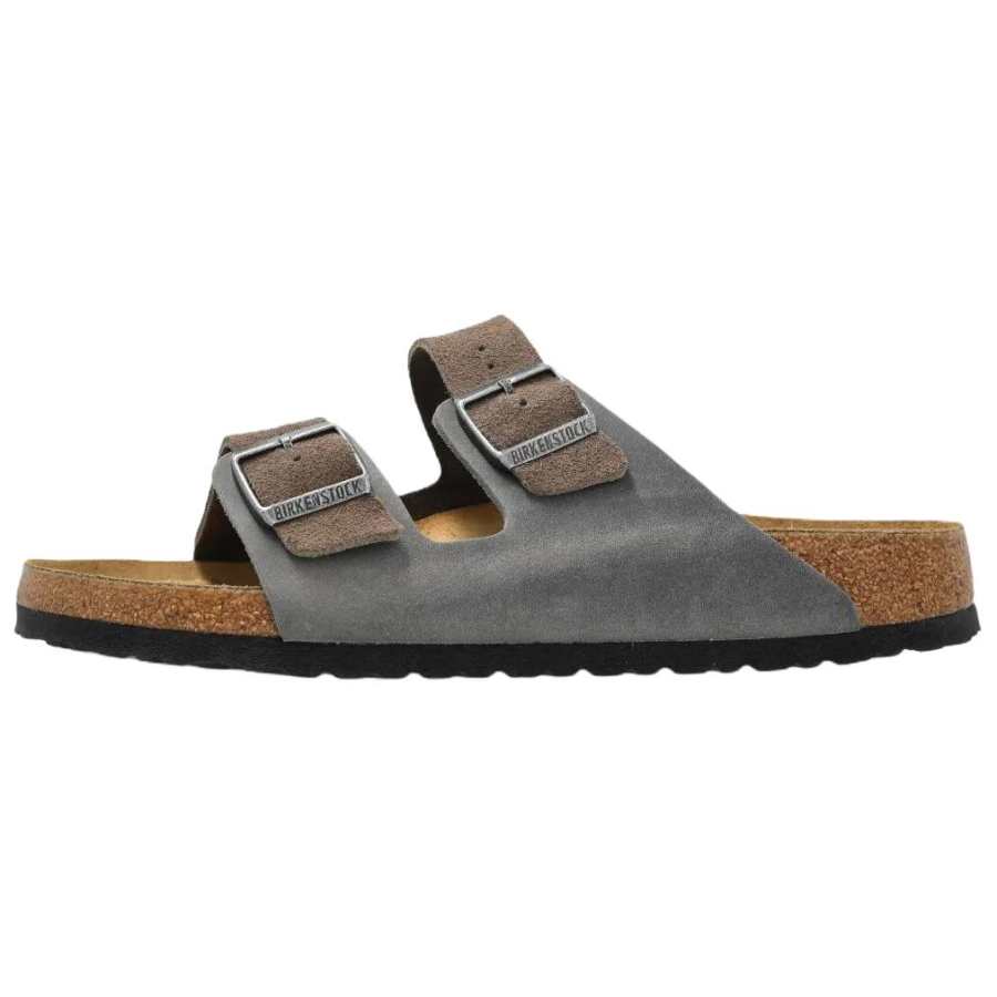 Birkenstock Slide Slippers Men's Gray Brown Regular Loose Fit