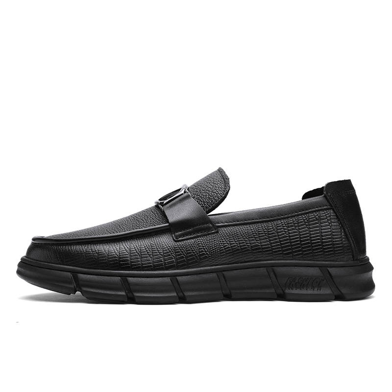 CITONGXIANSHENG Top Grain Cow Leather Casual Shoes Men's Black
