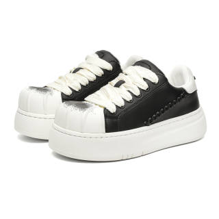 PAVEA Slip Resistant Abrasion Resistant Slip Resistant Abrasion Resistant Low top Skateboard Shoes Unisex Black White