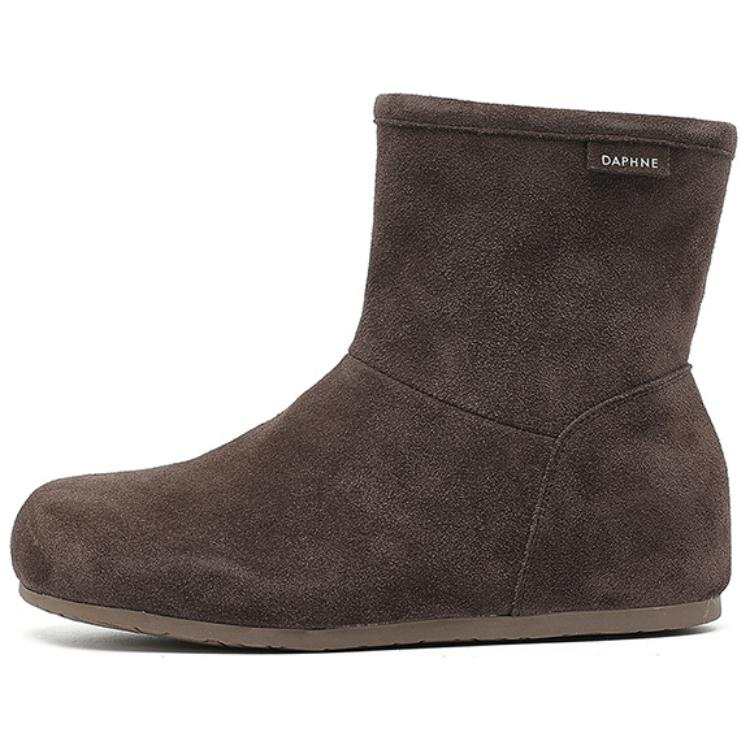 DAPHNE DAPHNE Cow Split Leather Short Snow Boots Women's