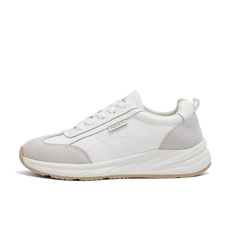 KEKAFU Synthetic Leather, Split Cow Leather Slip Resistant, Abrasion Resistant, Height Increasing Low top Casual Shoes