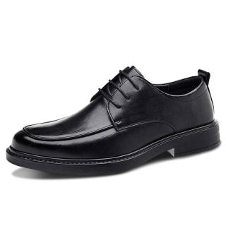 Playboy Cow Split Leather Dress Shoes Men's Black