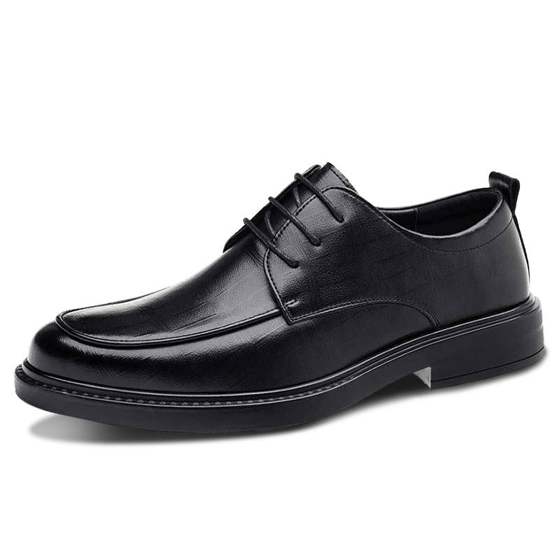 Playboy Cow Split Leather Dress Shoes Men's Black