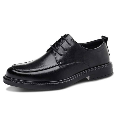 Playboy Cow Split Leather Dress Shoes Men's Black