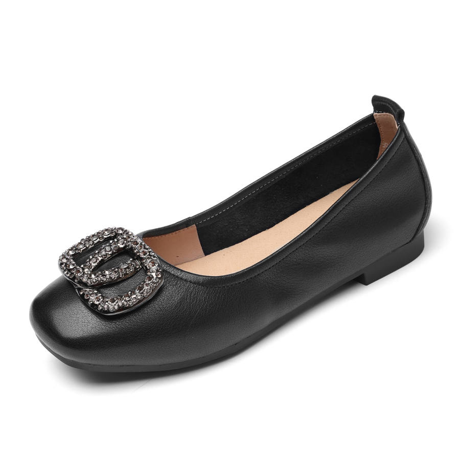 XINNUO Cow Leather Casual Shoes Women's Black
