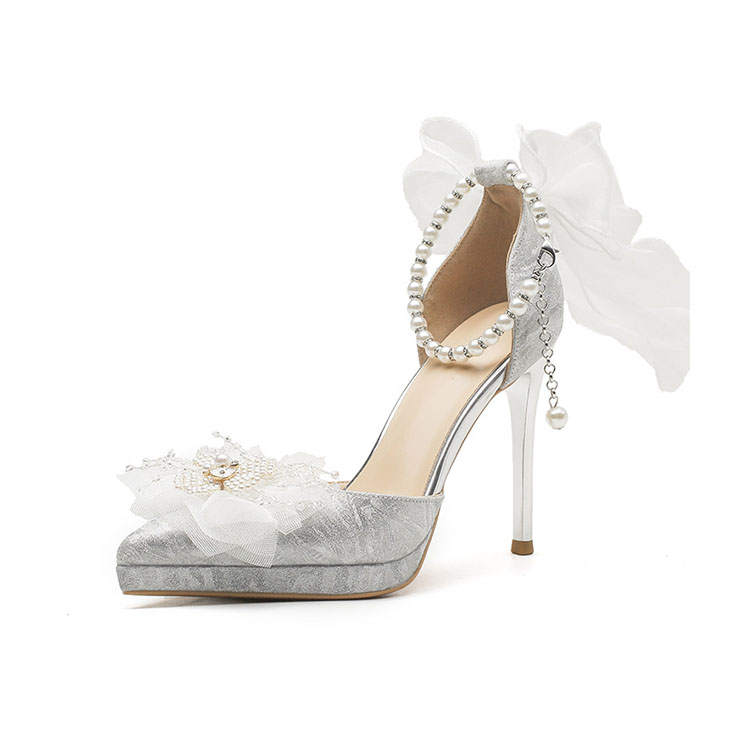BIGTREE BIGTREE Slim Heel High Heels Women's Silver