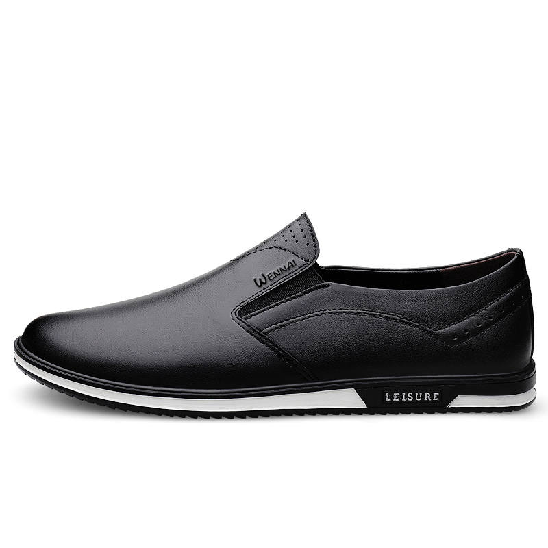 WENNAI Casual Leather Shoes Men's Low Top