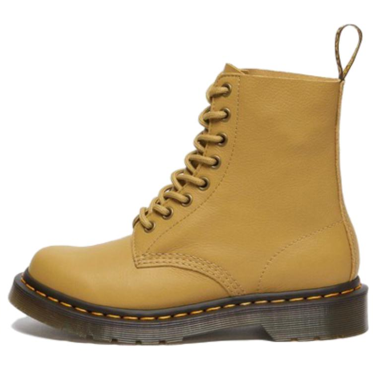 Dr.Martens Leather Short Combat Boots 3cm Women's Yellow