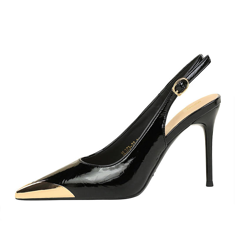 DUNNU Leather Slim Heel High Heels Women's