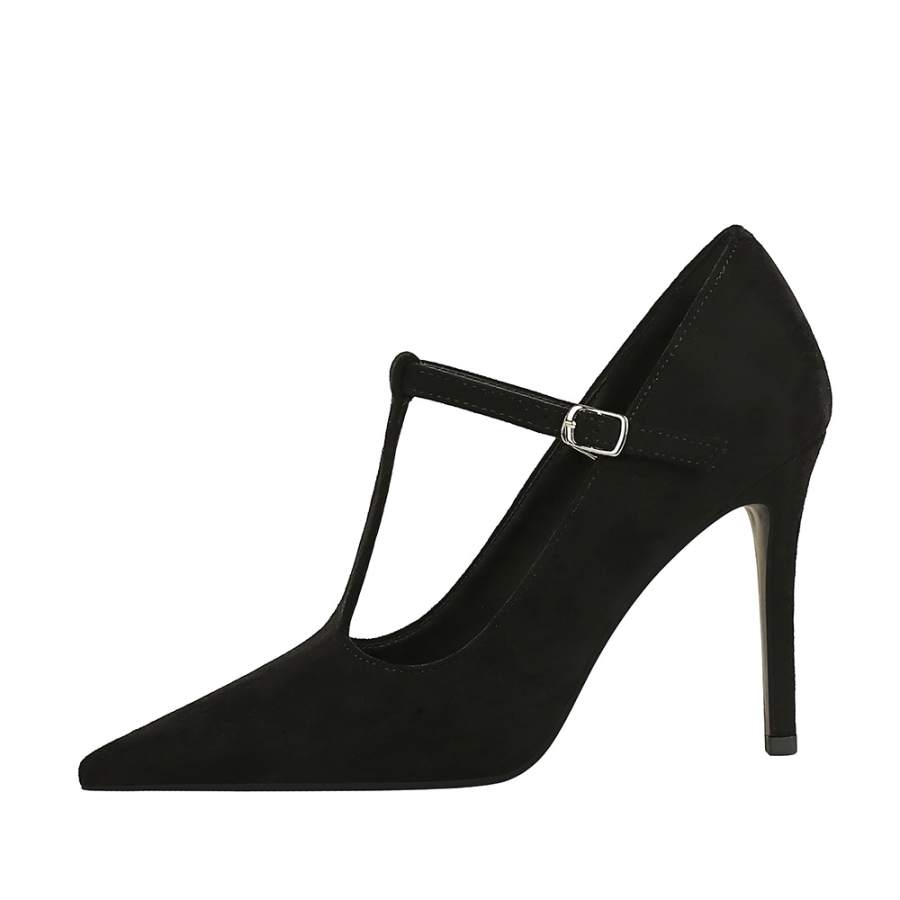 QITUMAUL Suede Slim Heel High Heels Women's