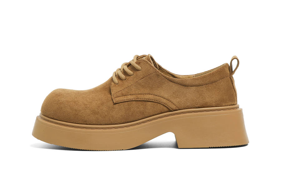 FOREVER 21 Derby Shoes Casual Leather Shoes Men's Suede Brown