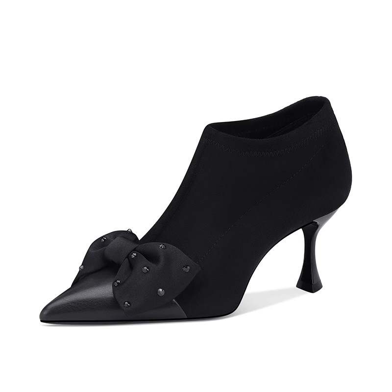 JESSICA SOPHIA Suede Ankle Boots 6.5cm Women's Black