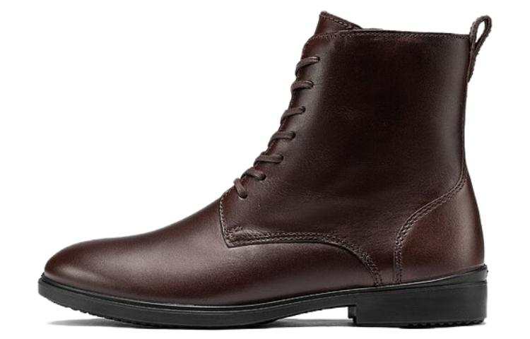 Ecco Ecco Leather Short Combat Boots 2cm Women's Terracotta