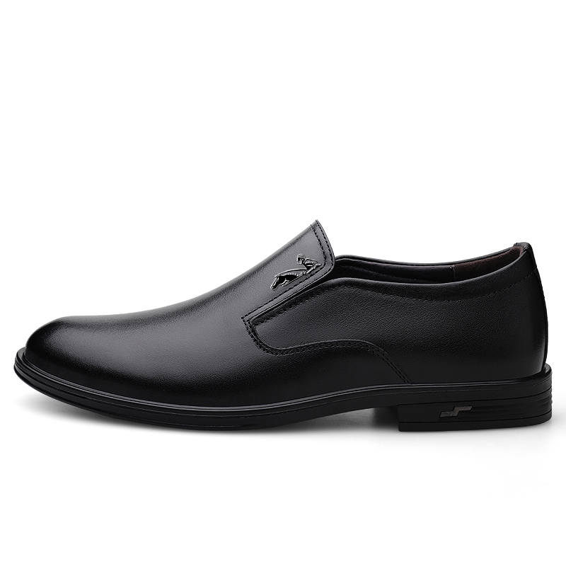 YINGLUNQISHI Top Grain Cow Leather Dress Shoes Men's Black