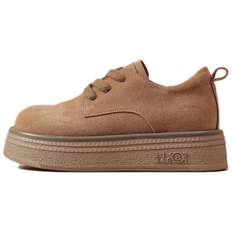 ST&SAT Cow Split Leather Abrasion Resistant Low top Skateboard Shoes Women's Brown