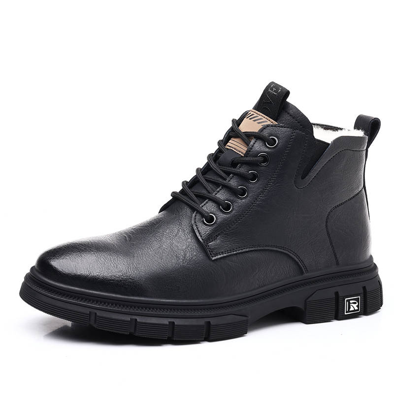 YILICHUANZHANG Synthetic Leather Short Combat Boots Men's