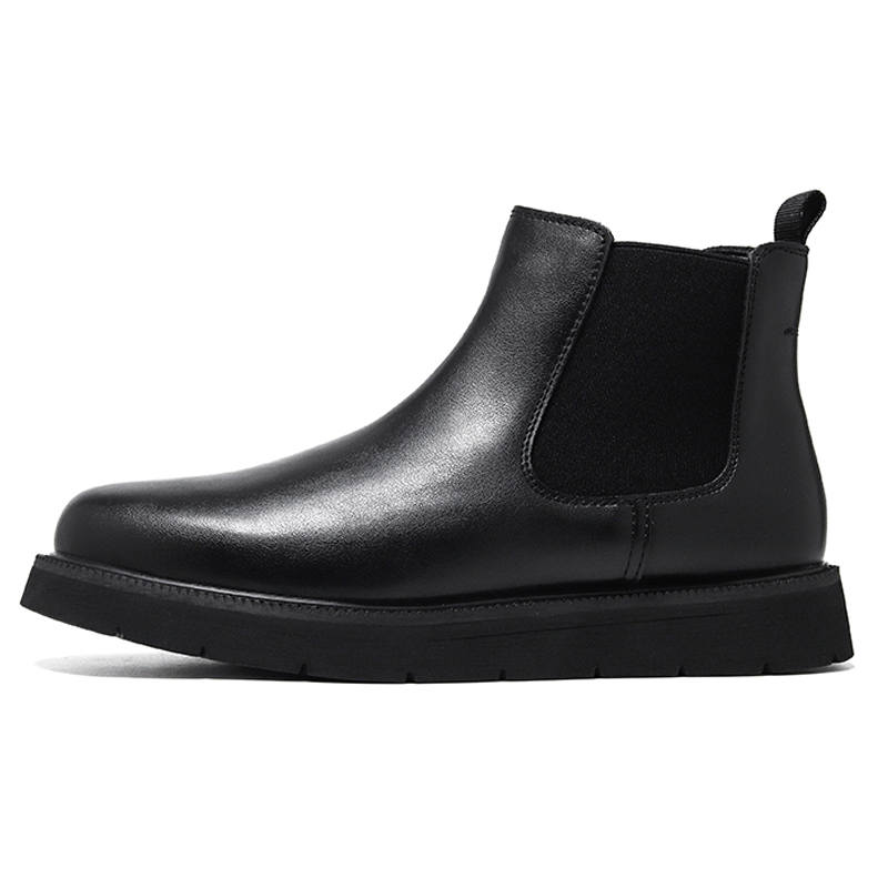 WEISHIBANGWEI WEISHIBANGWEI Microfiber Leather Short Chelsea Boots Men's Black