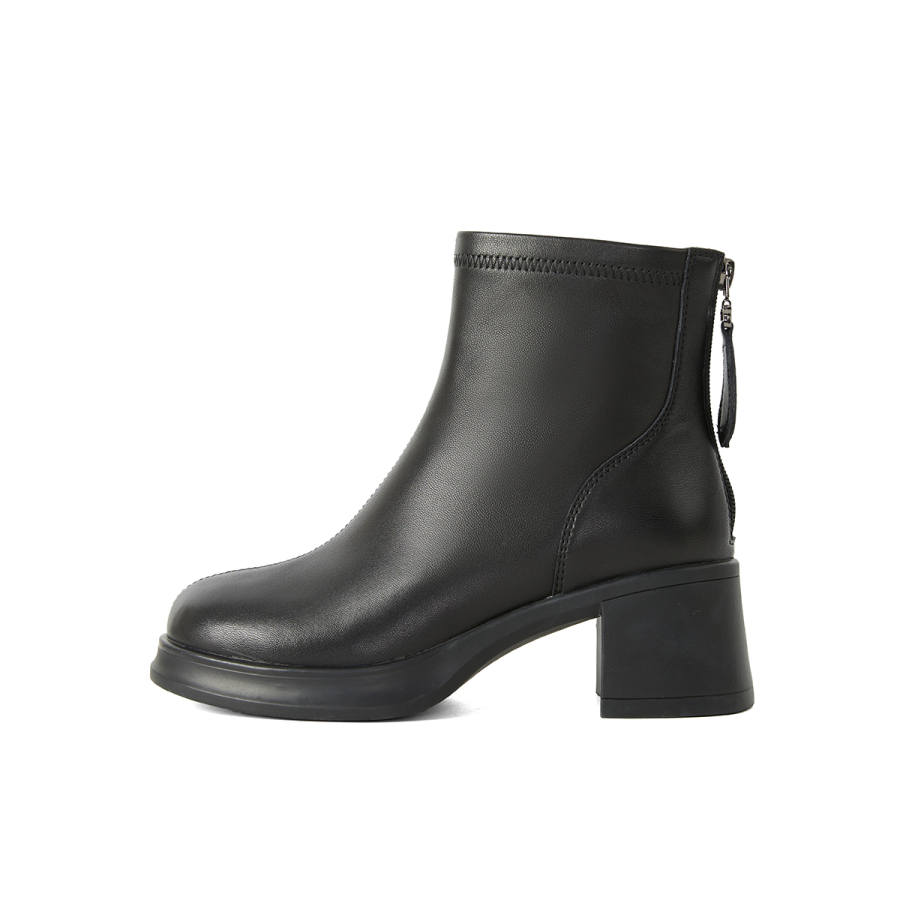 PT'SON Sheepskin Ankle Boots 6CM Women's Black
