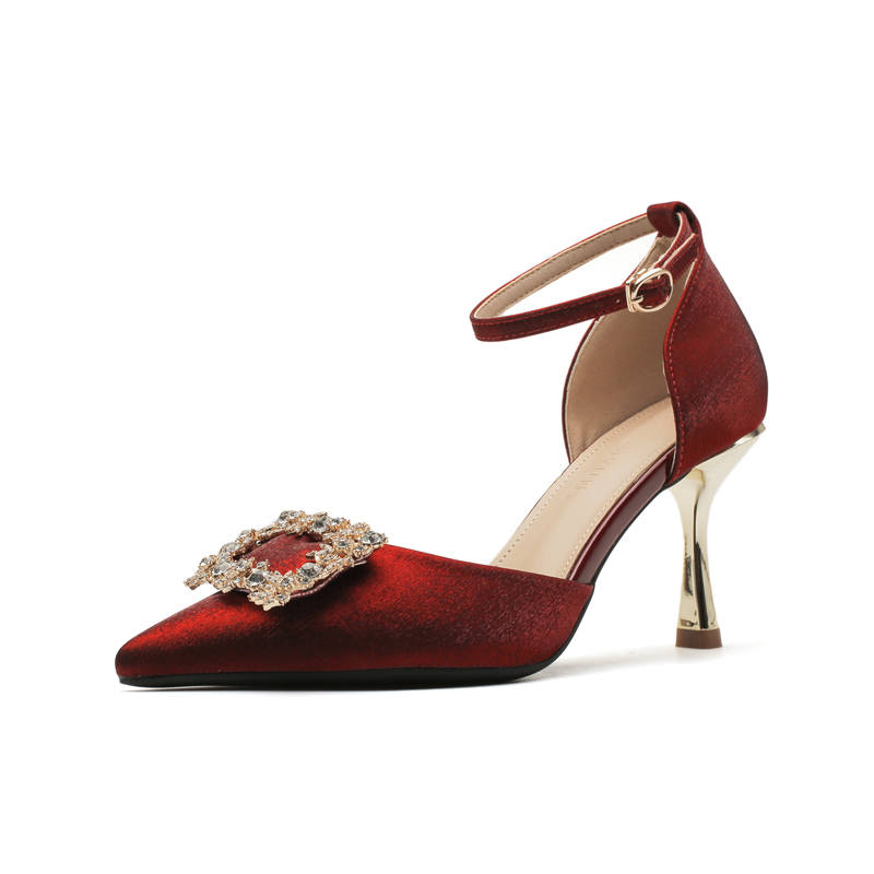 ZUOMILUO Silk Slim Heel High Heels Women's