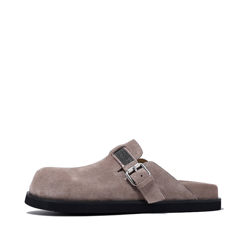 BELLALILY Cow Suede Closed Toe Slippers 3.5cm Women's