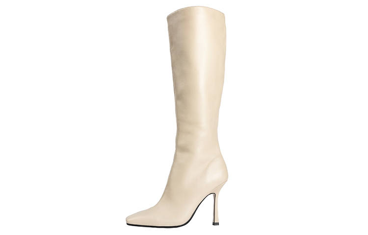 Tony Bianco Top Grain Cow Leather Knee high Boots Women's Vanilla