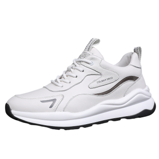 YISHUANGXIEDETONGHUA Top Grain Cow Leather Breathable Low top Chunky Sneakers Men's