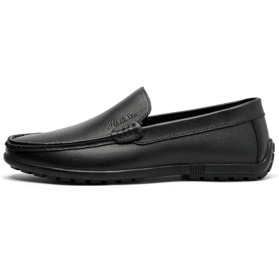 Mulinsen Top Grain Cow Leather Casual Shoes Men's Black