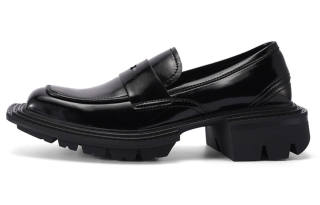 Untitlab Leather Platform Shoes Unisex Bright Black
