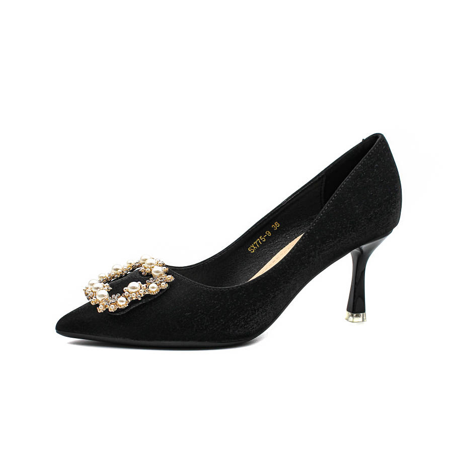 Zubumei Slim Heel High Heels 7cm Women's Black