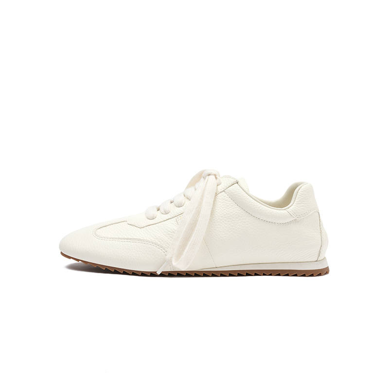 Talitaqoom Cow Leather Slip Resistant Slip Resistant Low top Casual Shoes Women's Ecru
