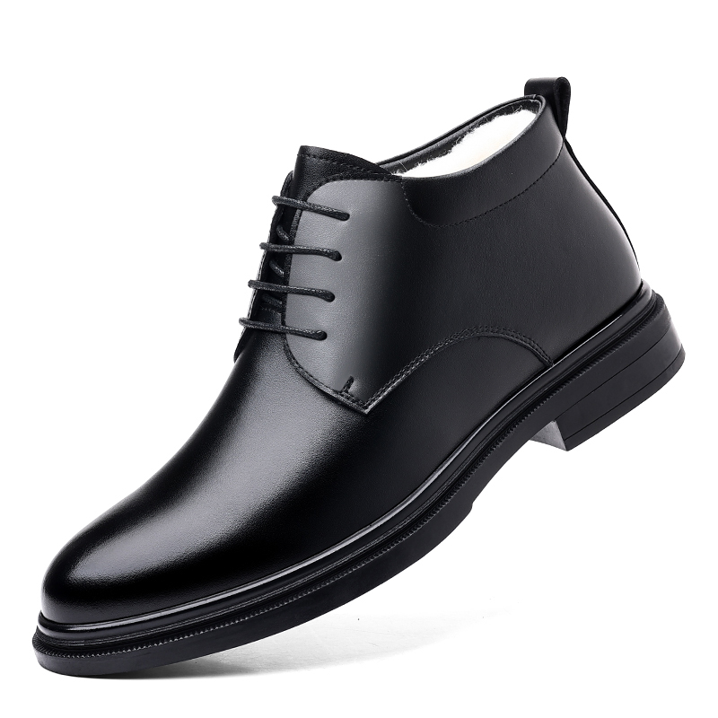 Shanpijiang Pu Fleece Lined Business Minimalist Style Casual Shoes Men's Black
