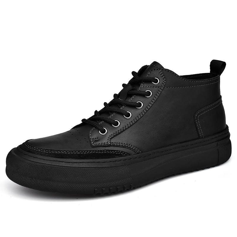 Laoks Men's Casual Shoes Men's High Top Khaki/Black