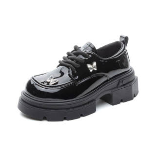 AIYILIAN Microfiber Leather Casual Shoes Women's Bright Black