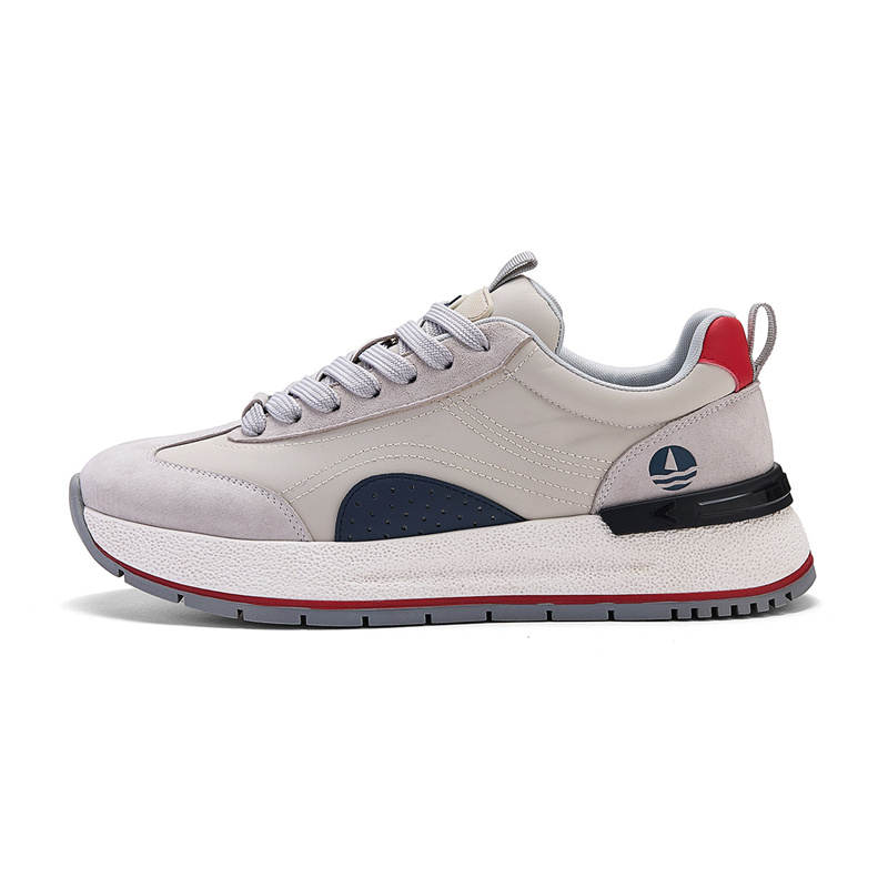 NAVIGARE Small Sailboat Height Increasing Low top Casual Shoes Men's Gray Red