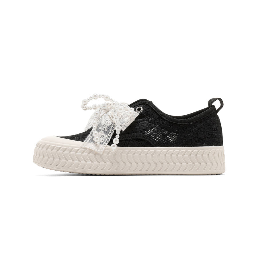 C°BANNER Fabric Abrasion Resistant Low top Skateboard Shoes Women's Black