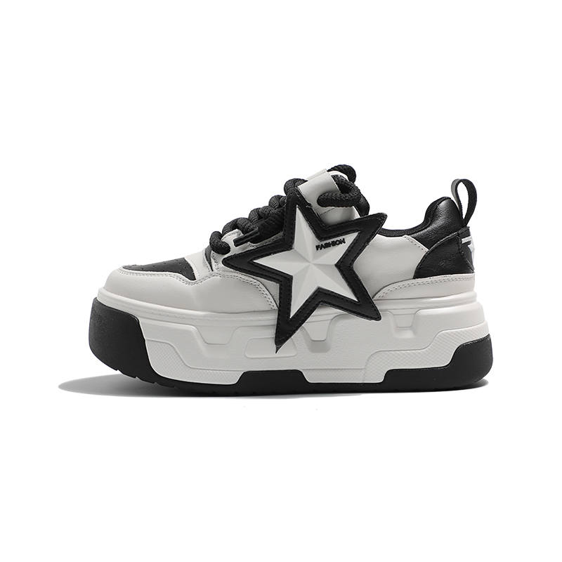 MIS. DANNY Cow Split Leather Height Increasing Height Increasing Low top Skateboard Shoes 6cm Women's
