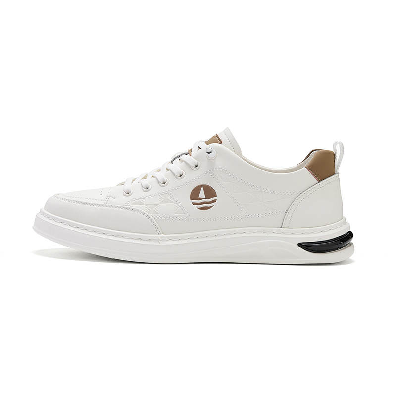 NAVIGARE Small Sailboat Low top Skateboard Shoes Men's White Khaki