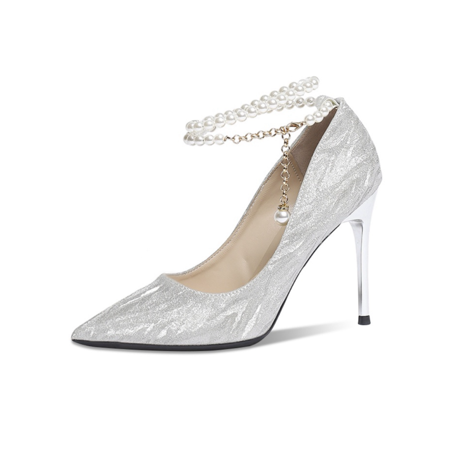 RoseDoris Leather Slim Heel High Heels 8cm Women's