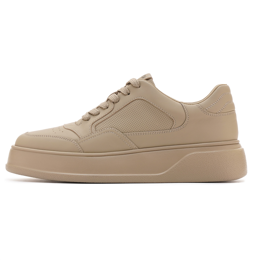 AOKANG Cow Leather Low top Skateboard Shoes Men's Apricot
