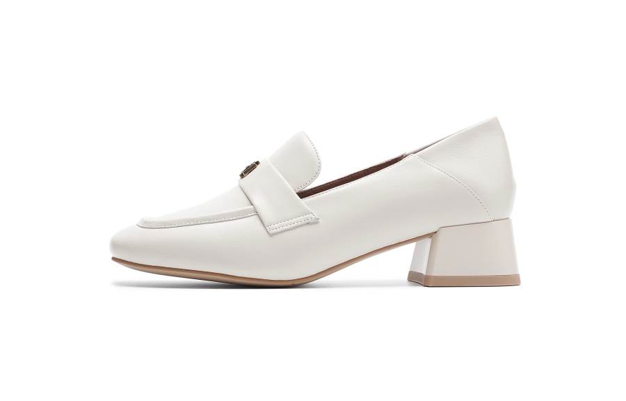 AOKANG Chunky Heel High Heels Women's White