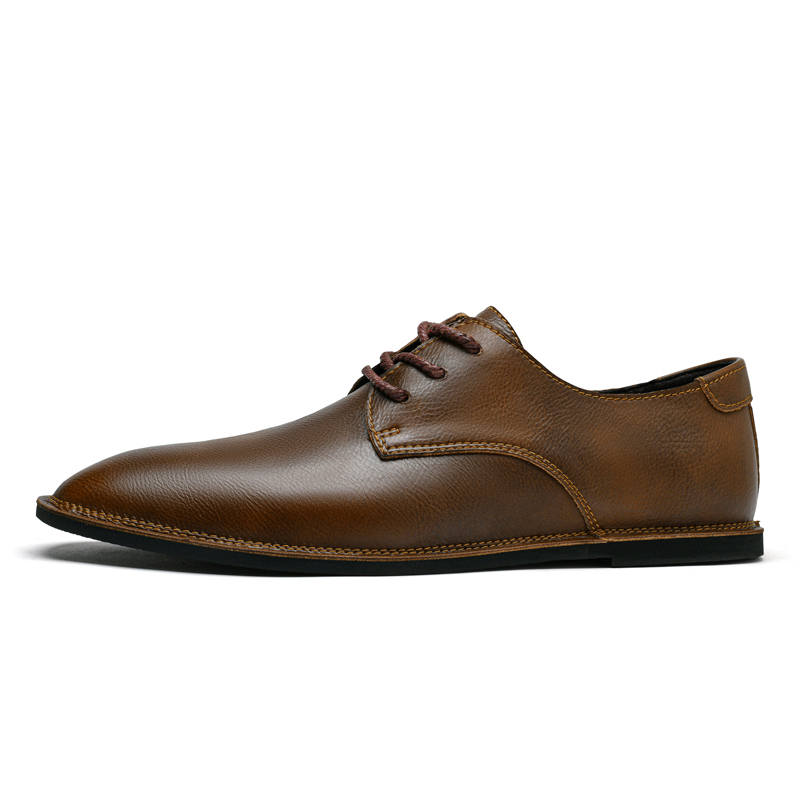 CITONGXIANSHENG Microfiber Leather Casual Shoes Men's Brown