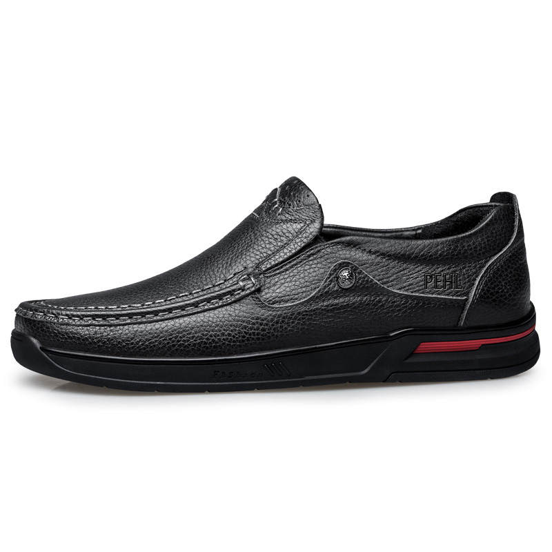 PEHL PEHL Casual Leather Shoes Men's Low Top Black/Brown