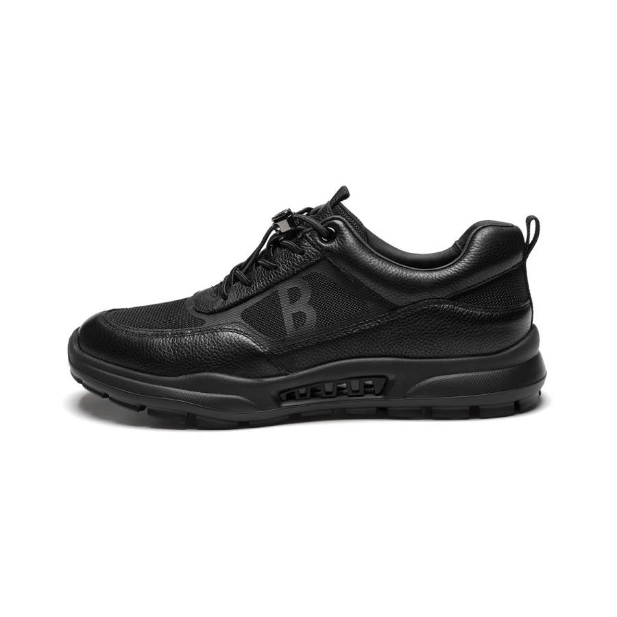 J.BENATO Cow Leather Low top Casual Shoes Men's Black