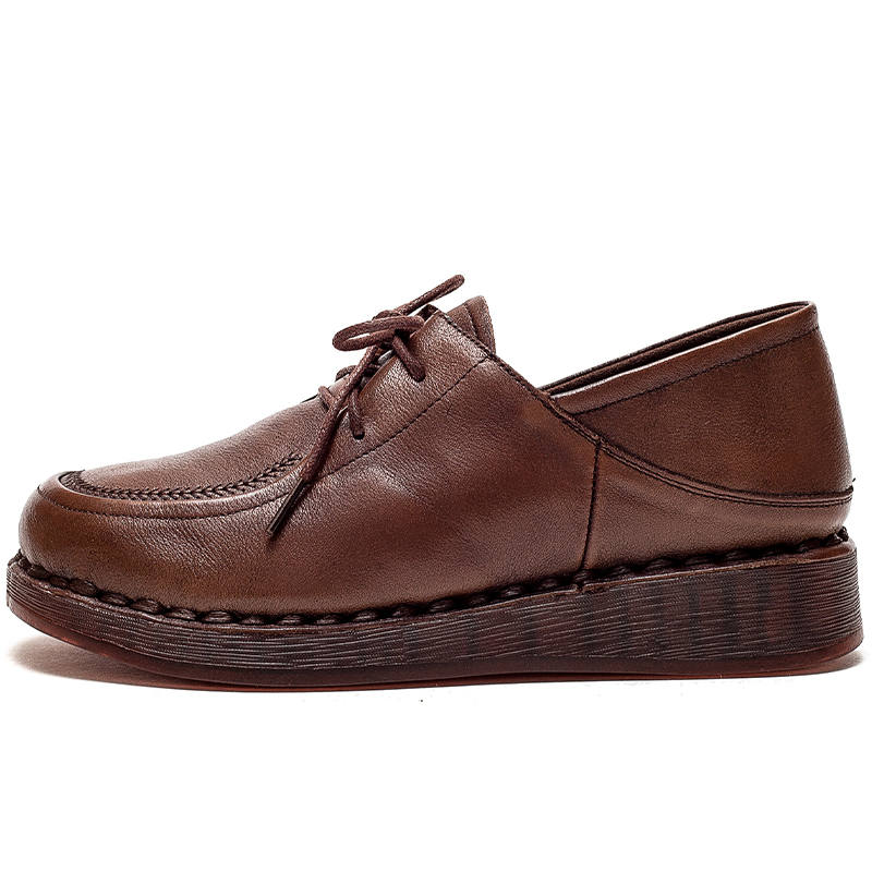 JIEZHOU Top Grain Cow Leather Women's Casual Shoes 3cm Women's