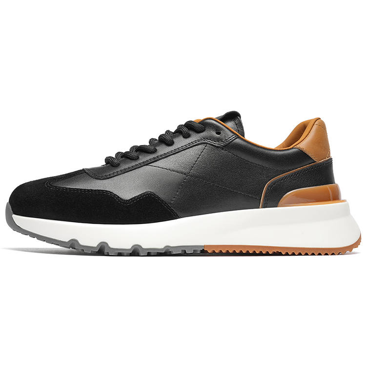 ROBERTA DI CAMERINO Cow Leather, Split Cow Leather Slip Resistant Abrasion Resistant Low top Casual Shoes Men's Black