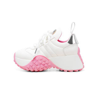 HAOYASENNU Chunky Sneakers Women's Low Top Sweet Peach/Cream White/Soft Cool Black