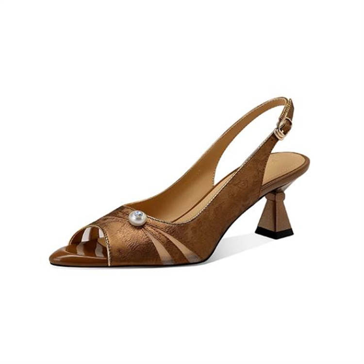 JESSICA SOPHIA Cow Leather Slim Heel High Heels 6CM Women's
