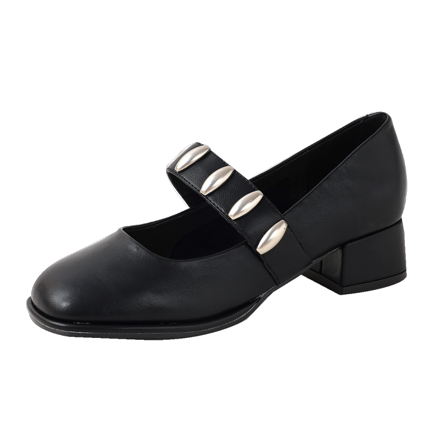 GUDIANFENGDU Pu Chunky Heel Mary Jane Shoes Women's