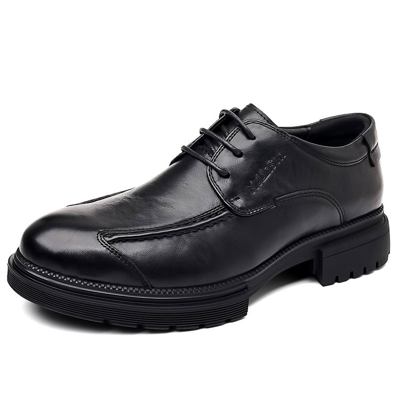 Mulinsen Top Grain Cow Leather Casual Shoes Men's Black
