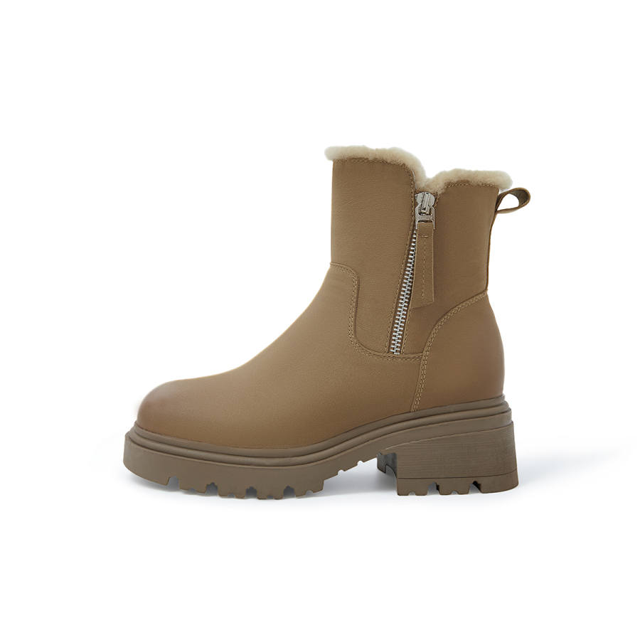 COMELY Waterproof Fleece Lined Height Increasing Slip Resistant Thickened Cotton Boots Snow Boots Women's